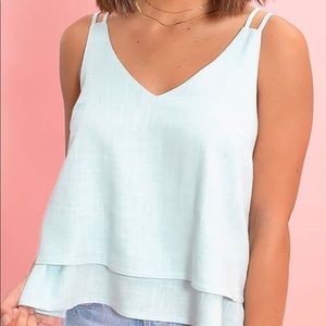 LAST - Mint double strapped sleeveless top